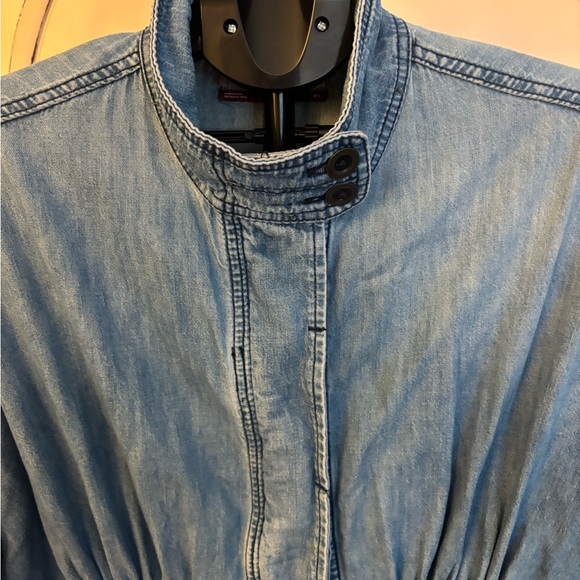 Pilcro Anthropologie Chambray Utility Anorak Jacket Removable Hood M/L - Picture 2 of 8